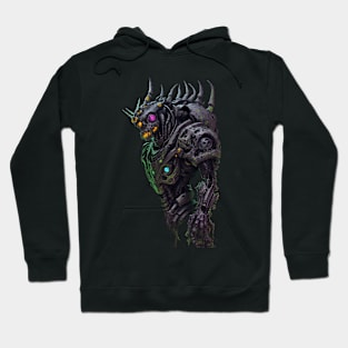 Monster alien mech in warrior armor Hoodie